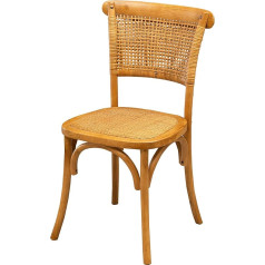 Biscottini Dining Room Chairs Wooden Country House Style Furniture 88 x 48 x 52 cm - Kitchen Chairs Wood - Rattan Chairs Dining Room Furniture Vintage - Bistro Rattan Chair - Retro Kitchen Furniture -