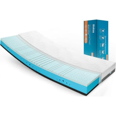 Elviros Mattress 90 x 200 cm, 17 (±1) cm Orthopaedic 7-Zone Memory Foam Mattress, Oeko-Tex Certified, 2-in-1 Hardness Levels, Ergonomic Cold Foam Mattress with Cover, Removable and Washable