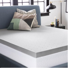 Lucid 7.5 cm Bamboo Charcoal Memory Foam Mattress Topper - Activated Carbon - Breathable Mattress Topper, European Single (90 x 200 cm)