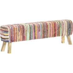 Vidaxl Bench Seat Hallway Bench Dining Room Bench Kitchen Bench Upholstered Bench Decorative Living Room Hallway 160 cm Multicoloured Chindi Fabric