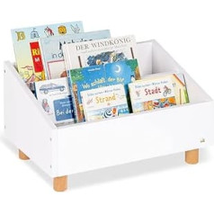 Pinolino Ando 183419 Children's Bookcase Made of MDF, 2 Compartments, Round Wooden Feet for Children from 3 Years, White