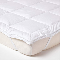 Homescapes Luxury Mattress Topper 180 x 200 cm Filled with Mulberry Silk, Hypoallergenic Mattress Topper with 100% Cotton Cover, Washable Mattress Protector