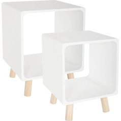 Atmosphera Createur D'interieur Set of 2 Break Bedside Tables White / White