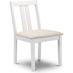 Julian Bowen Rufford Faux Suede Dining Room Set of 2 Chairs, Wood, Ivory, 51 x 46 x 87 cm