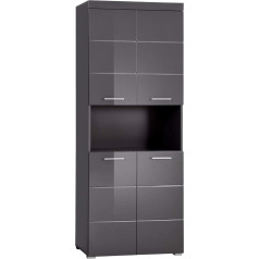 Trendteam Smart Living Amanda Bathroom High Cupboard with Open Compartment, 37 x 190 x 31 cm