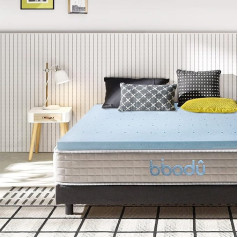 Bibodu Topper 135 x 190 cm Viscoelastic Mattress Topper 135 x 190 cm 5 cm Thickness & Hardness H2 Mattress Topper with Hypoallergenic Gel Particles, 100% Viscoelastic