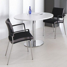 Weber Büro Optima Round Meeting Table Dining Table Kitchen Table White Round Diameter 100 cm