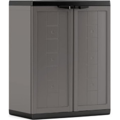 Keter Kis Jolly 9733000 0444 01 Plastic Cupboard Low Dark Grey/Black, Pack of 1