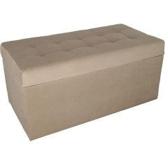 Postergaleria Ottoman, Soft Seat, Hinged with Storage Space (105 l), Withstands up to 100 kg, Mesh - Stool for Living Room, Bedroom, Hallway, 45 x 90 cm, Brown