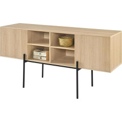 Padma House TV Cabinet, TV Stand, TV Shelf, 140 cm, Lowboard for TVs up to 65 Inches (Oak Without Drawe)