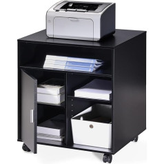 Fitueyes Office Container Multifunction Trolley Printer Stand Wood Black