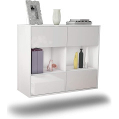 Dekati Providence Sideboard Hanging (92 x 77 x 35 cm) Body White Matt - Front High Gloss White - Push to Open