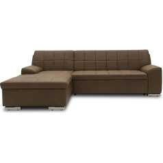 Domo. Collection Domo collection Juno Corner Sofa, Corner Couch in L-Shape, Sofa Upholstered Corner, Modern Corner Set, Brown, 241 x 150 x 80 cm