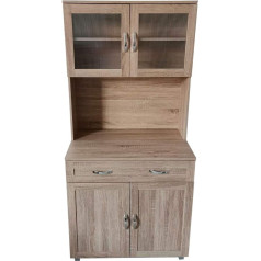 Hti-Line Blanca Kitchen Buffet Sonoma Tall Cabinet for Kitchen and Dining Room 80 x 170 x 48 cm (W x H x D)