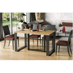 Endo-Moebel Borys 330 Dining Table, 130 cm - 330 cm, Extendible Column Table, Kitchen Table (Wotan Oak)