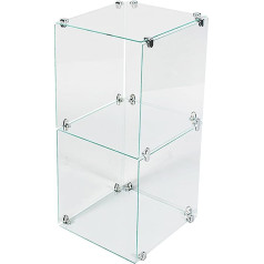 Goodsforbusiness Gmbh Mini Glass Display Cabinet with Back Wall Display Cabinet 2 Compartments Glass Panels 30 x 30 cm or 40 x 40 cm Normal Glass Display Case Exhibition Display Cabinet Display Cabinet Display Cabinet