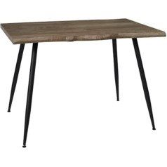 Home Deco Factory HD7116 Dining Table, Metal, Black - Wood, 110 x 75 x 75 cm