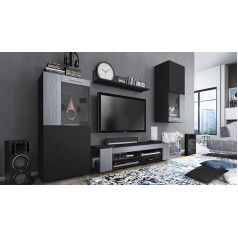 Vladon Movie Wall Unit, Black