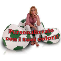 Ecopuf Football Bean Bag XL Gadget Personalised with the Colours of Your Team – Puff Chair Bean Bag Bean Bag Bean Bag Made of Faux Leather with Polystyrene Filling
