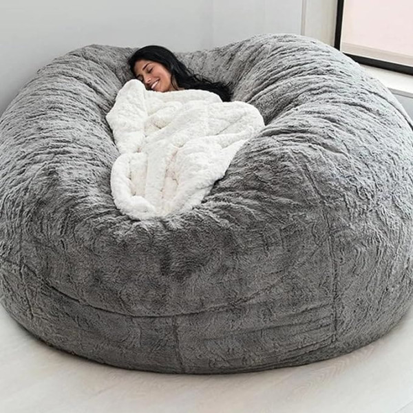 Loktch NSMYOOK 7ft Bean Bag Covers Without Filling Washable Bean Bag Armchair Teenagers Luxury Giant Bean Bag Comfortable Couch Sofa Cover for Adults and Children for Home Living Room