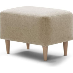 Traumnacht comfortable and modern foot stool with wooden feet in beige