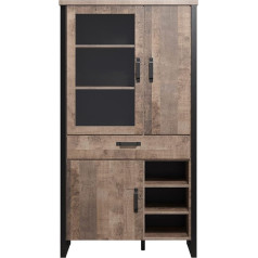 Trendteam Smart Living Storage Cabinet Brown Black 106 x 195 x 45 cm