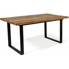 Idmarket – Esstisch, Weiß, Latteneffekt, 160 cm