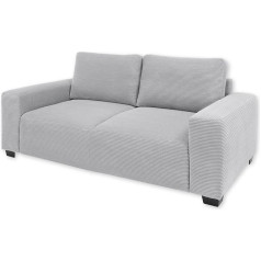 Stella Trading Elba Big Cord Look, Dove Comfortable Living Room Couch, Wood Material, 2-Seater Sofa