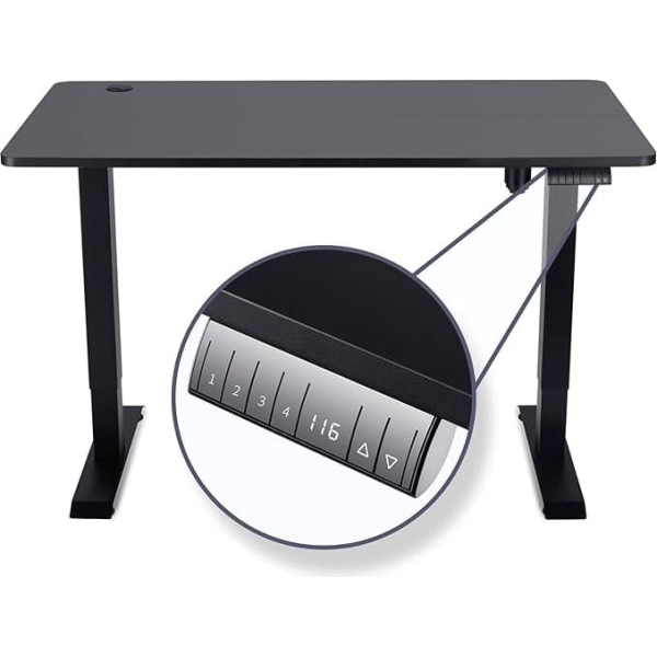 Devoko Electric Standing Desk, Height-Adjustable Office Stand, Desk, Computer, Workstation, with Preset Height Memory Controller, Wood, 100 cm 60 cm