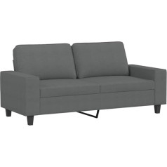 Vidaxl Sofa 2-Sitzer, Loungesofa Couch mit Armlehnen Rückenkissen, Wohnzimmersofa Designsofa Metallgestell, Sitzmöbel Zweisitzer, Dunkelgrau Stoff
