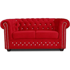 Jvmoebel Chesterfield York BlinkTextil 2-Seater Couch Upholstered Sofa Couchen