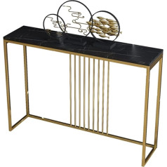 Generic Schmaler Konsolentisch, Couchtisch aus Edelstahl, Konsolentisch aus Schiefer, moderner minimalistischer Seitenansichtstisch, Wandtisch, Wohnregal