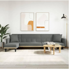 LAPOOH Schlafsofa in L-Form Dunkelgrau 275x140x70 cm Stoff, Sofa Mit Schlaffunktion, Schlafcouch, Sofabett, Sofa Klein, Sofa Bed, Couchbett, Living Sofa, Sitzecke Wohnzimmer 3157233