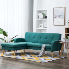 Musevane L-shaped sofa fabric cover 186 x 136 x 79 cm, green