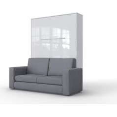 Maximahouse INVENTO IN-01 LED + Sofa Milo 23 (White/White Gloss + Sofa Milo 23)
