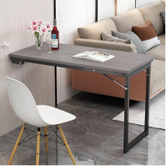 Llylafdc Wall Folding Table Narrow and Long Dining Table Floating Multifunctional Dining Table Space Saving Kitchen Table with Brackets Dining Table for Kitchen and Living Room (Color : Gray, Size :