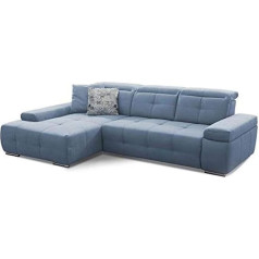 Cavadore Mistrel Sofa Bed with Long Chair / XL Right / Large Corner Couch in Modern Design / with Bed Function Wave Under Suspension