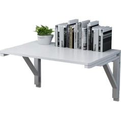 Wandmontierter Klapptisch, klappbarer schwebender Laptop-Schreibtisch, platzsparender Hängetisch für Arbeitszimmer, Schlafzimmer, Badezimmer oder Balkon, 80 x 50 cm, Weiß