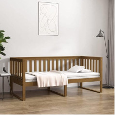 Chusui Day Bed, Sofa Bed, Couch with Sleep Function, Sofa Bed, Sofa Bed, Sofa Bed, Sofa Bed, Daybed, Youth Bed, Couch Bed, Honey Brown, 90 x 200 cm, Solid Pine Wood