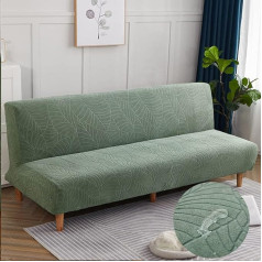 DOTBUY-SHOP Jacquard Sofa Cover Without Armrests Waterproof Armless Sofa Bed Cover, Stretch Soft Non-Slip Sofa Protective Cover for Folding Sofa Bed without Armrests (Matcha Green, 160-190 cm)