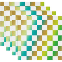 Tbouobt Fabric Placemats, Washable Placemats for Dining Table, Set of 4, Gradient Block Fashion