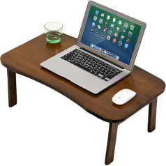Bocbco Low Table Floor Table Folding Bed Desk Home Laptop Bedside Table Small Low Table Low Dining Table for Sitting On The Floor/Brown/70 x 38 x 26 cm