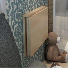 Wandmontierter Klapptisch, Drop-Leaf-Tisch für Waschküche, zusammenklappbarer Tisch für kleine Platzersparnis, schwimmender Schreibtisch für Esszimmer, Arbeitszimmer, nur Tisch (Farbe: Holzf