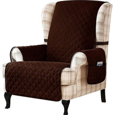 Yyhsnd Reversible Wing Chair Covers, Wingback Stuhl Slipcover mit zwei elastischen Bändern, waschbarer Sessel Couch Abdeckung for Wohnzimmer Abnehmbare Möbelschutz for Erwachsene Kinder Haustiere ( Color : D