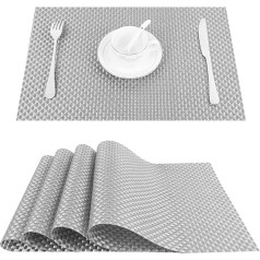 Itonc Tischset, PVC-Tischsets für Küche und Esszimmer, Tischset, Deckchen, Tassenuntersetzer, Untersetzer, wasserfeste Tischdecke (Farbe: B, Größe: 6er-Set)