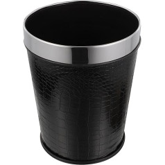 Doitool Chinese Trash Can Retro Trash Can for Office Waste Bin for Bathroom Small Trash Can for Bathroom Plastic Leather Black Waste Paper Basket Vintage