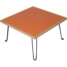 Folding Bay Table, Square Table, B&B Hotel Windowsill, Small Tea Table, Dormitory, Bedroom, Folding Work Table (Color : Orange, S: 63 * 33cm)