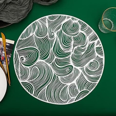 Oumifa Placemats Coasters Dandelion Pattern Placemats for Dining Table Set of 6 Stain Mats Coasters for Table Decoration Wedding for Home Kitchen Restaurant ( Color : Silver White 2 , Size : Flower )