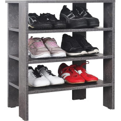 Ricoo WM039-BG Shoe Rack 70 x 60 x 32 cm Concrete Look Grey - Standing Shelf System Storage Shelf