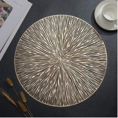 Hosoncovy Pack of 4 Fireworks Decorative Placemats, PVC Placemats, Hollow Table Placemats, Heat Resistant, Non-Slip Dining Table Sets, Leaf Placemats, Round Placemats for the Living Room, Kitchen